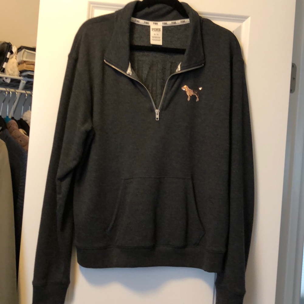 Victoria's secret PINK half zip. Rose gold bling ✨ - Picture 2 of 6